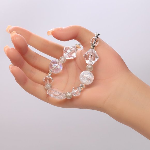 3 Piece Set, Crystal, Silver & Clear Spacers. Necklace, Bracelet & Earrings. - Picture 6 of 9